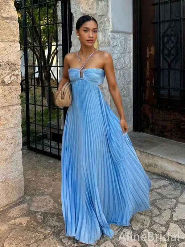 Orchid Collection | Women's Halter Maxi Dress with Flowing Silhouette | Elegant Summer Wear for Day and Evening Events