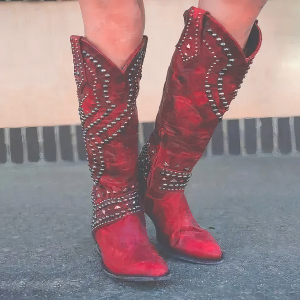 Orthopedic Knee High Boots for Women with Pointed Toe & Mid Block Heel for All-Day Comfort