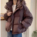 Oversized Black Puffer Jacket for Women - Waterproof Winter Coat with Hood 0