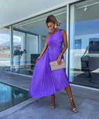 Peony | Women's Asymmetric Midi Dress with One Shoulder Design | Elegant Evening Wear for Timeless Style