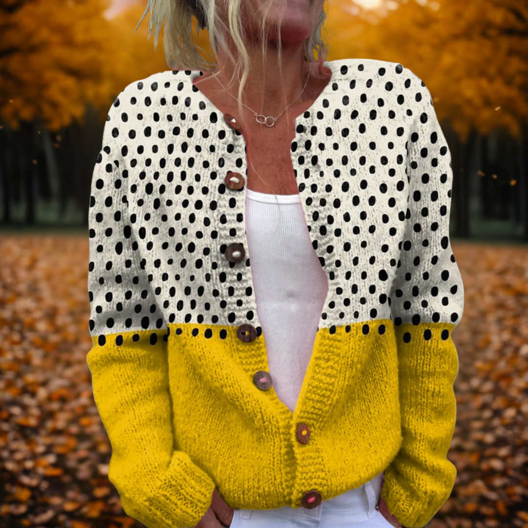Polka Dots Cardigan Sweater with Soft Breathable Knit | Stylish Layer for Autumn Comfort 0