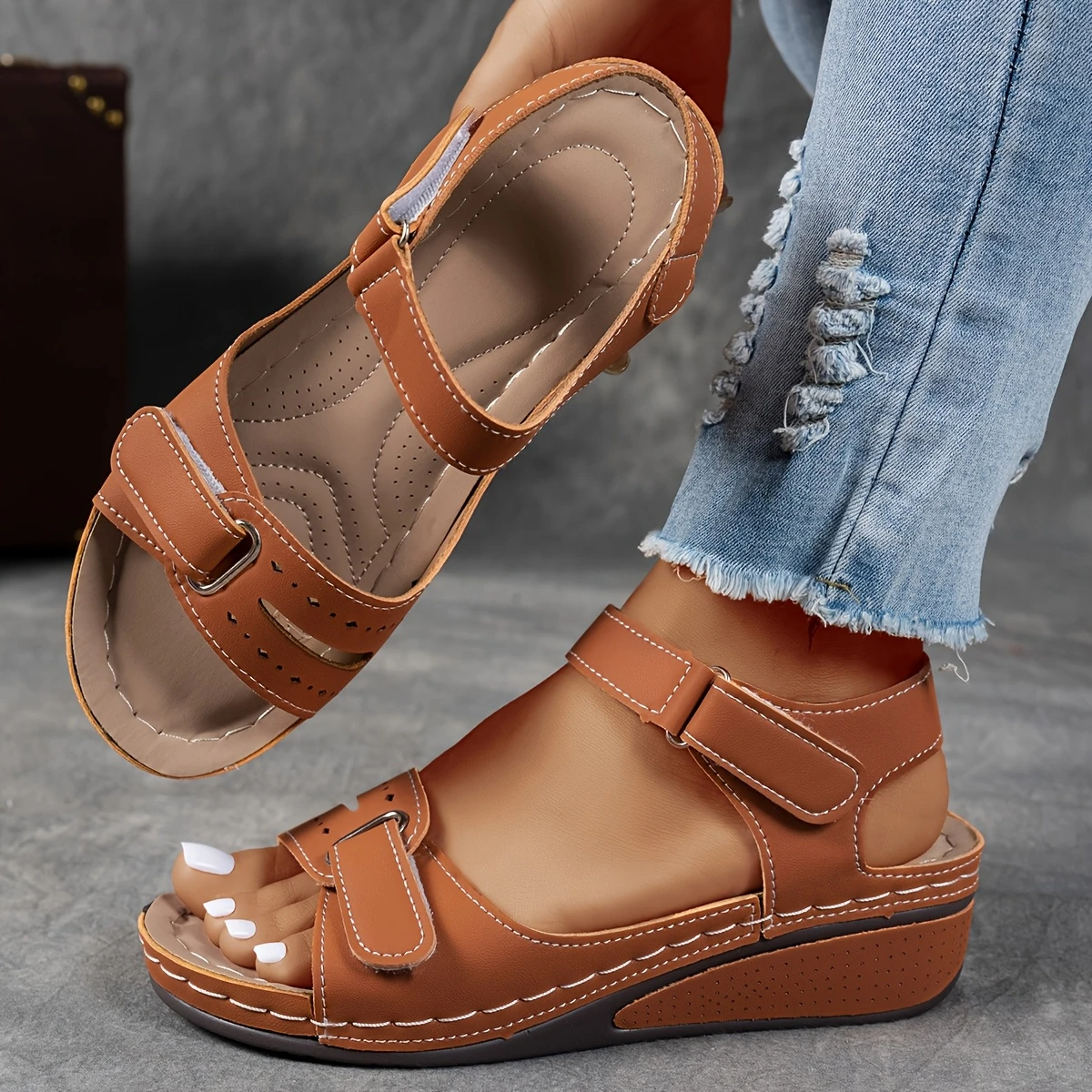 Rae | Women's Platform Wedge Sandals with Cushioned Footbed | Adjustable Strap for All-Day Comfort