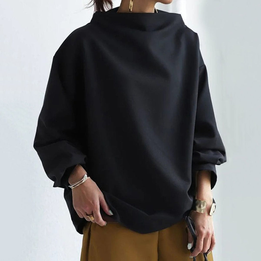 Renli Collection | Women's Top with High Neck Design & Relaxed Fit | Chic Blouse for Effortless Elegance 5