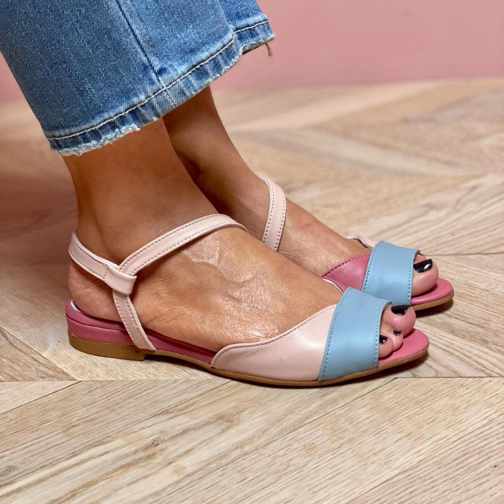 Roselina | Women's Sandals with Asymmetrical Color Block Design | Stylish Open-Toe Comfort for Effortless Summer Wear