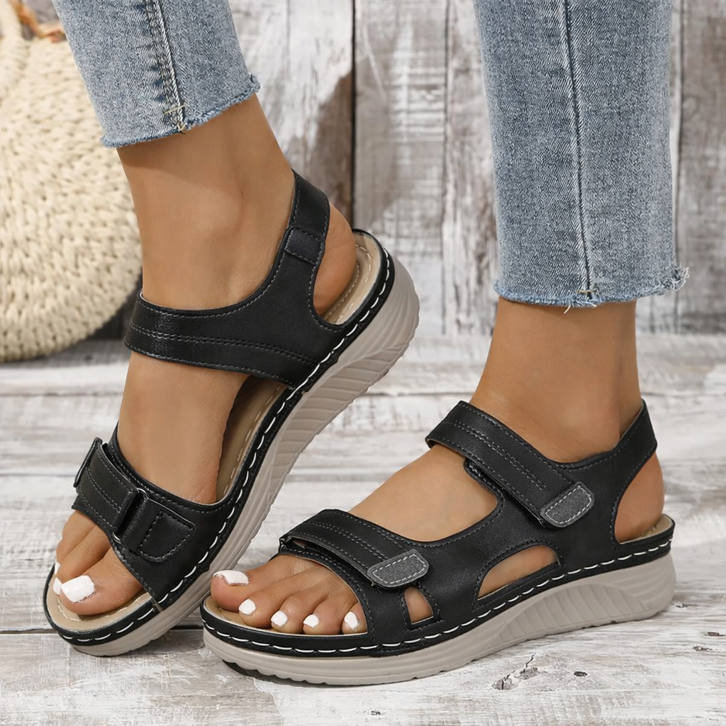 Rue Collection | Women's Sandals with Orthopedic Cushioning | Adjustable Comfort for Everyday Wear