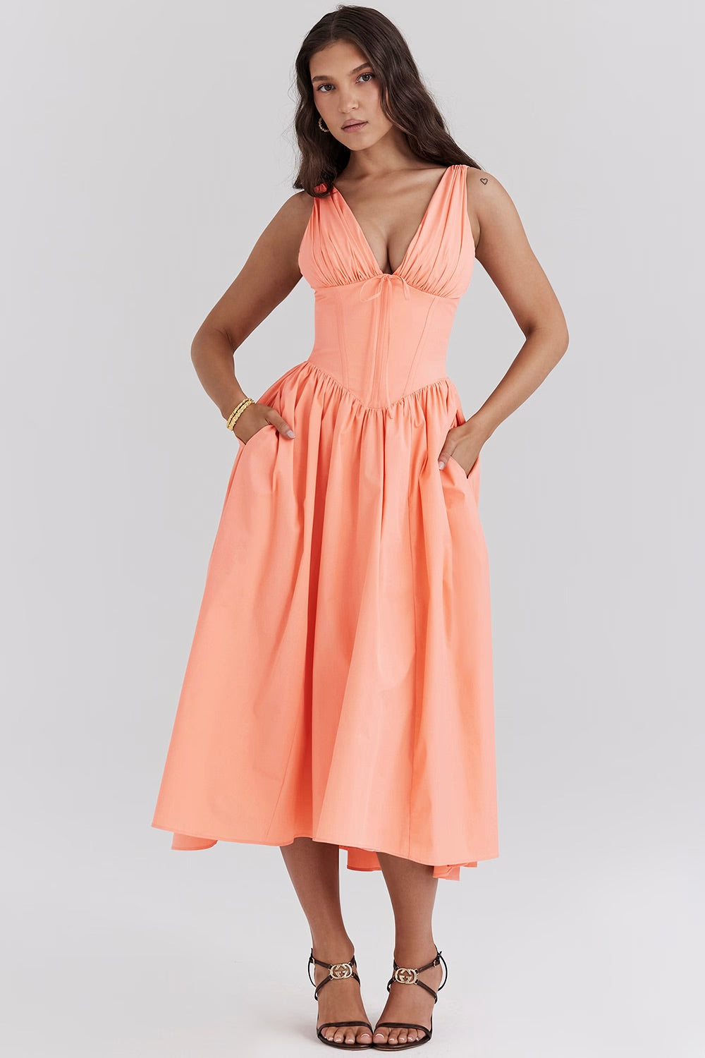 Saffron | Women's Summer Dress with Flattering Silhouette | Elegant Comfort for Weddings and Parties