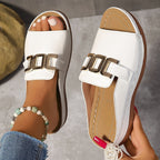 Sara Collection | Black Wedge Sandals for Women with Stability Technology | All-Day Comfort for Effortless Style