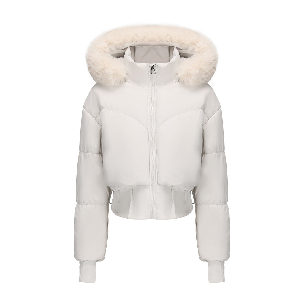 Short Black Puffer Jacket for Women | Quilted Design with Detachable Hood 5
