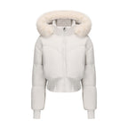 Short Black Puffer Jacket for Women | Quilted Design with Detachable Hood 5