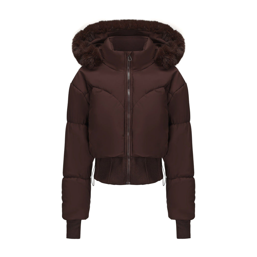 Short Black Puffer Jacket for Women | Quilted Design with Detachable Hood 6