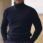 Slim Fit Turtleneck Sweater for Men in Ribbed Knit - Stylish Winter Wardrobe Essential 1