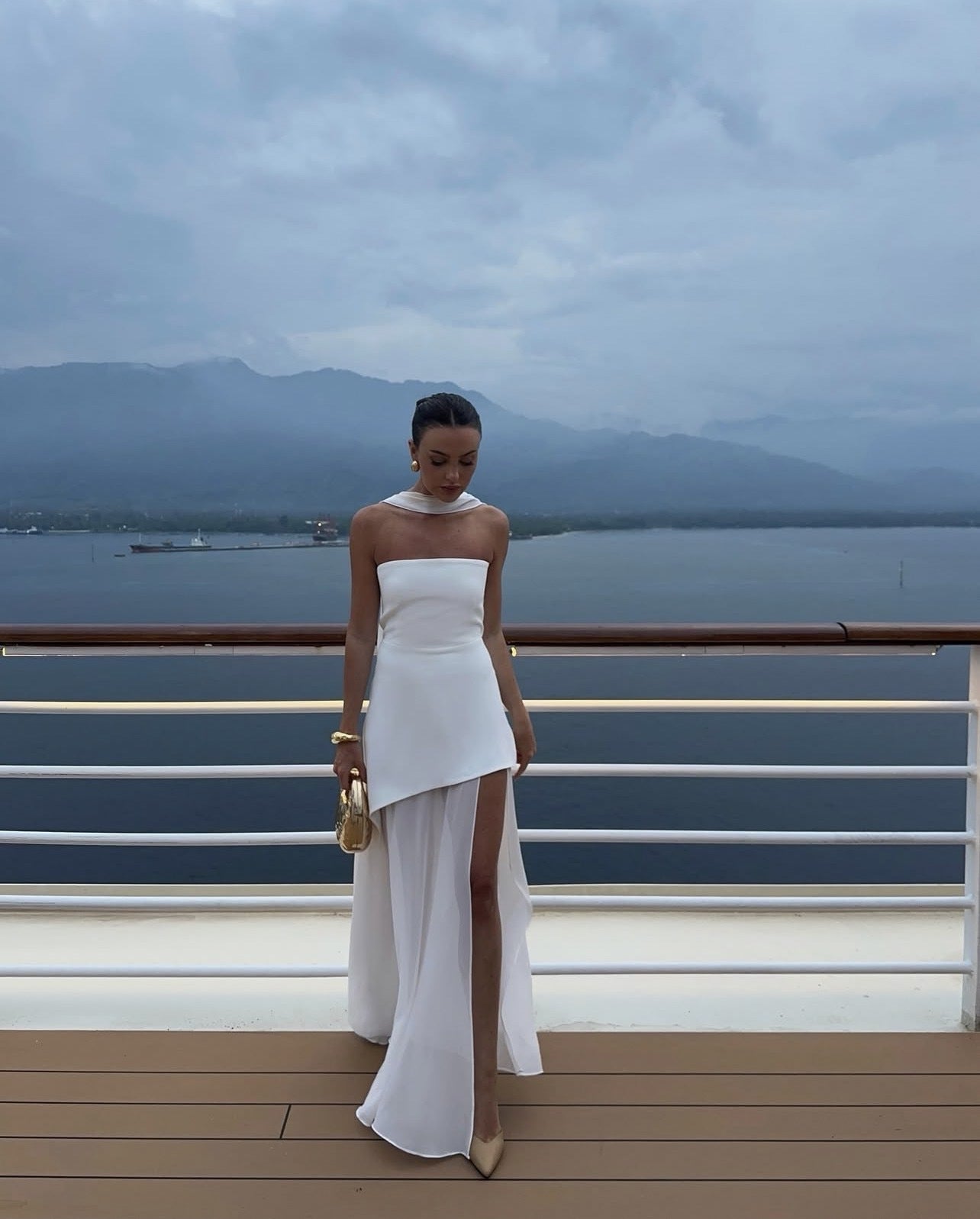 Stella Collection | Women's Maxi Dress with Asymmetrical Hem & Patchwork Mesh | Elegant Design for Unforgettable Occasions