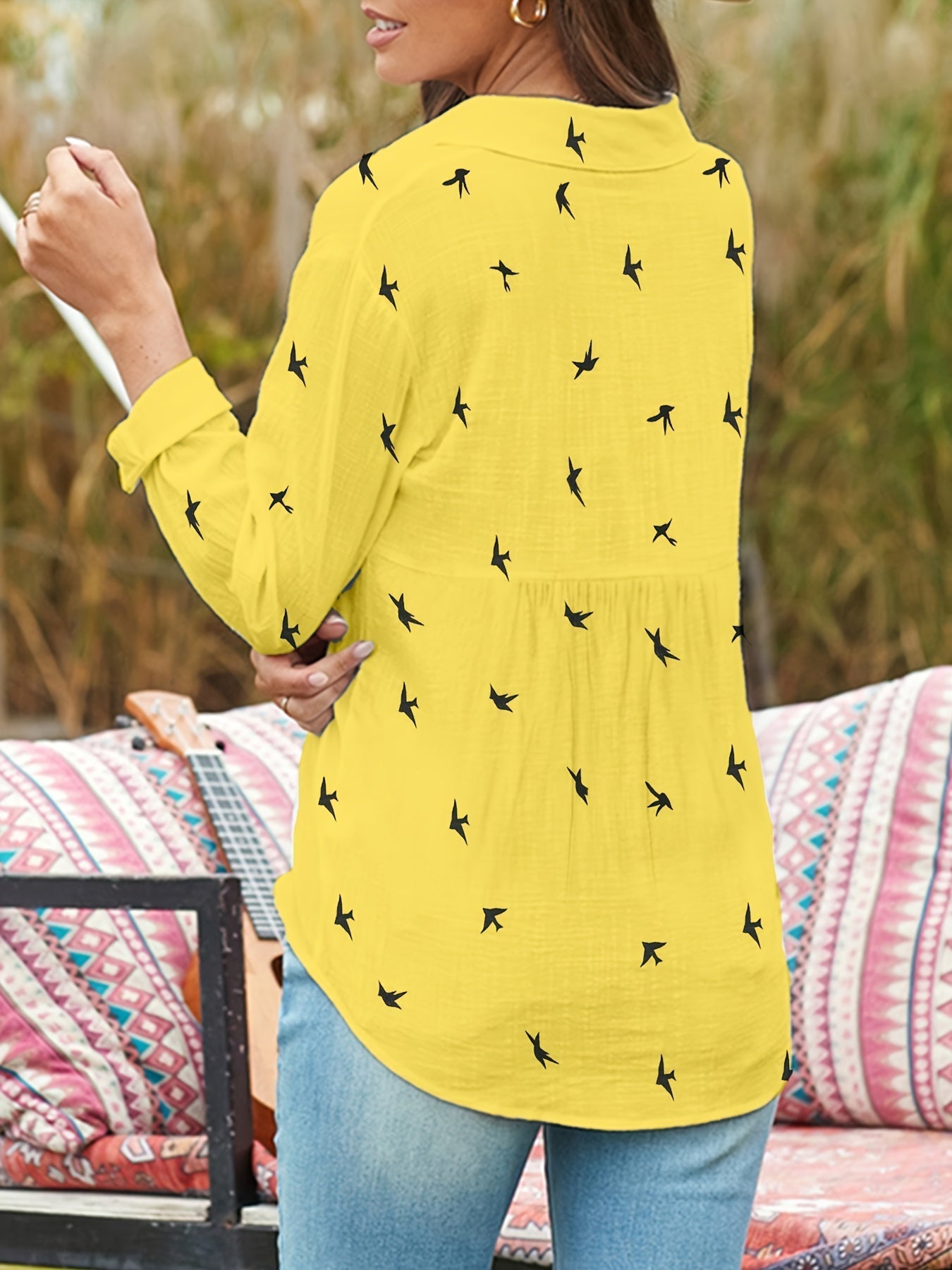 Stylish Button Front Mens Shirt with Printed Design & Functional Closure for Everyday Comfort 7
