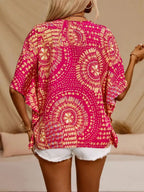 Stylish Printed V-Neck Half Sleeve Top with Opaque Fabric | Comfortable Fit for Everyday Wear