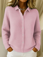 Timeless Elegance | Women's Cardigan Sweater with Refined Collar | Versatile Layering Piece for Effortless Style 1