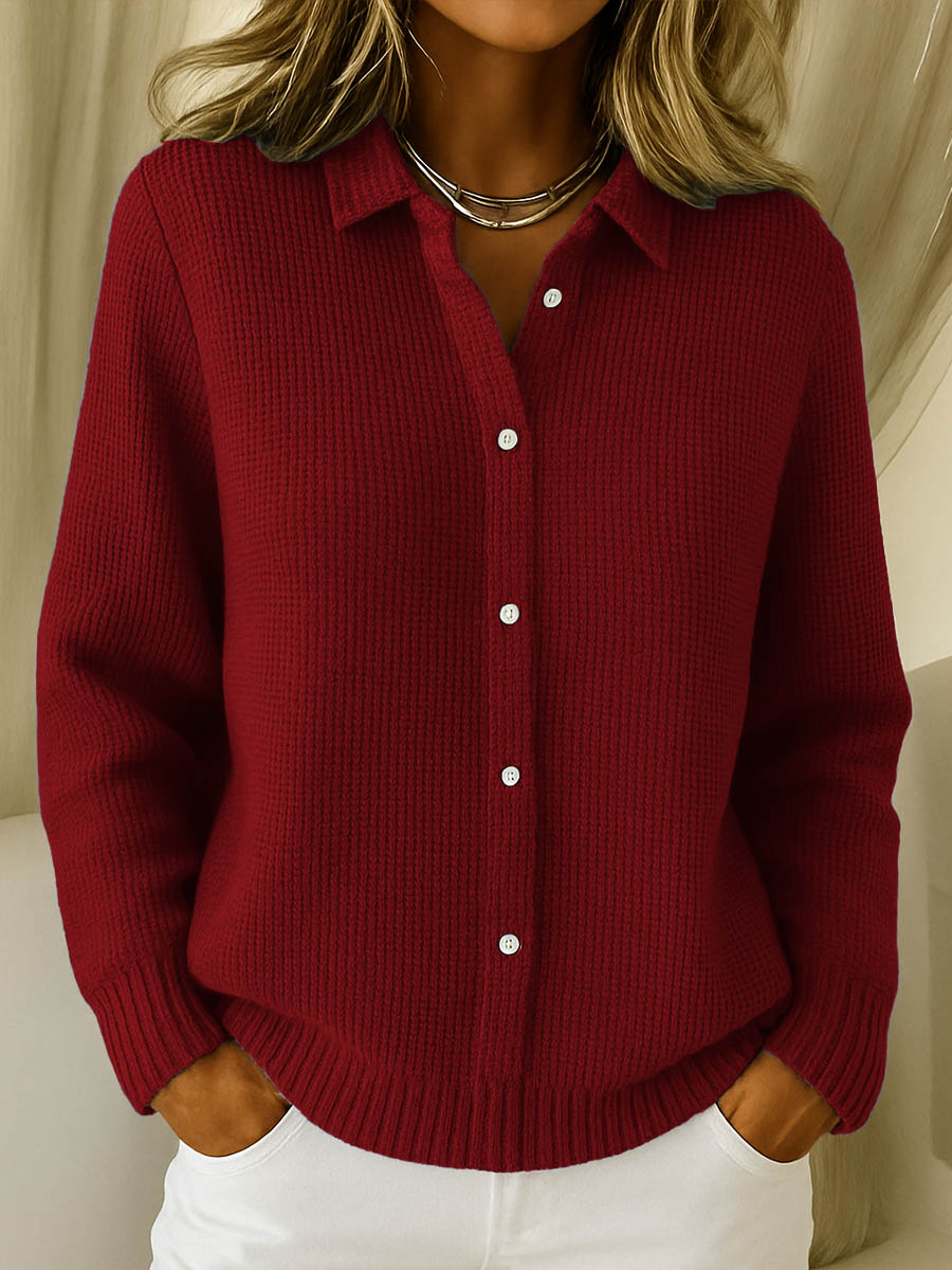 Timeless Elegance | Women's Cardigan Sweater with Refined Collar | Versatile Layering Piece for Effortless Style 2