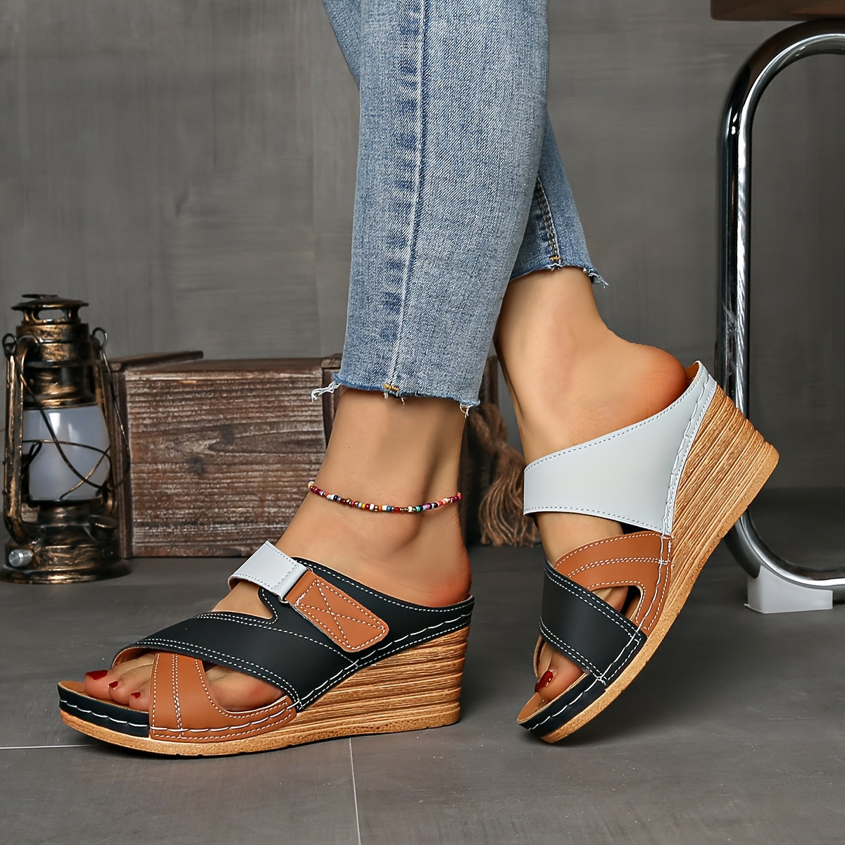 Tulip | Women's Slides with Cushioned Comfort & Stylish Colourblock Design | Elevate Everyday Wear