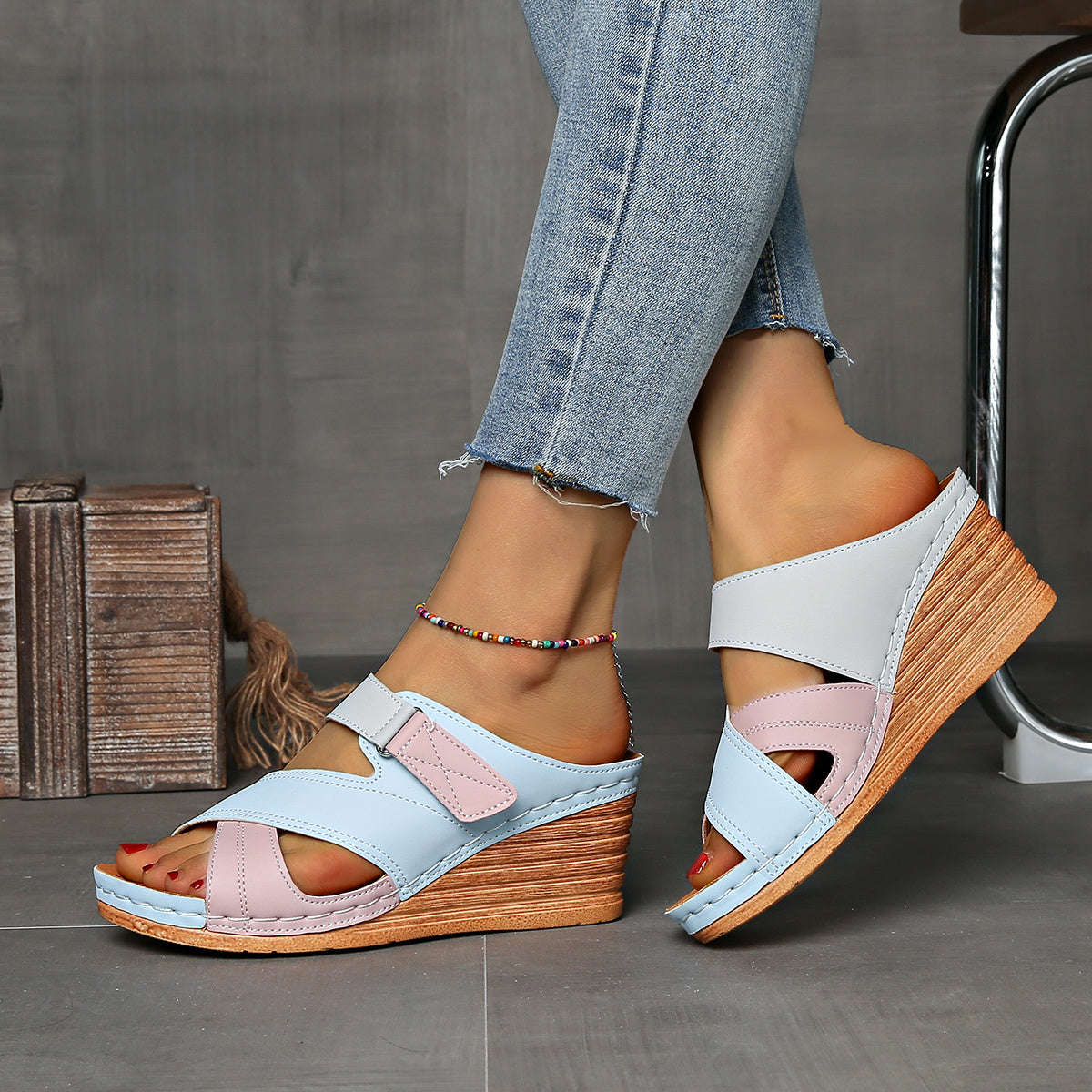 Tulip | Women's Slides with Cushioned Comfort & Stylish Colourblock Design | Elevate Everyday Wear