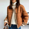 Vintage-Inspired Suede Jacket for Women | Stylish & Comfortable Casual Wear 0