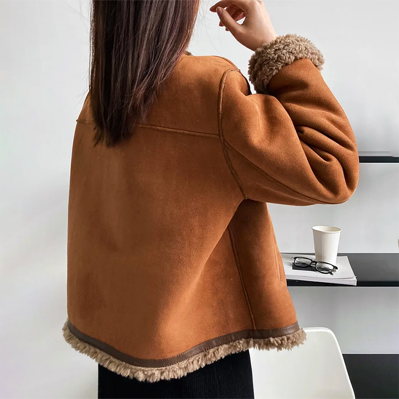 Vintage-Inspired Suede Jacket for Women | Stylish & Comfortable Casual Wear 1