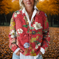Vintage Floral Cardigan Sweater with Cozy Drape | Stylish Layer for Women 0