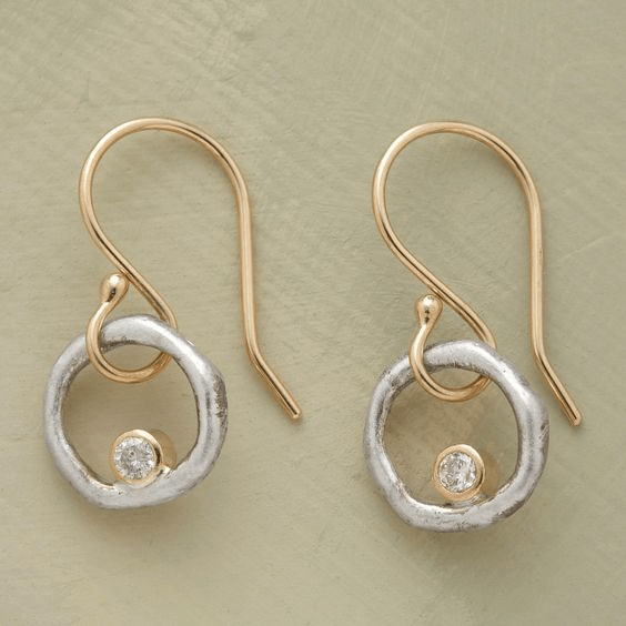 Vintage Gold Earrings with Zirconia Accents | Elegant Design for Timeless Style 0