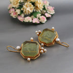 Vintage Green Pearl Earrings for Women with Elegant Design | Timeless Jewelry for Sophisticated Style 1
