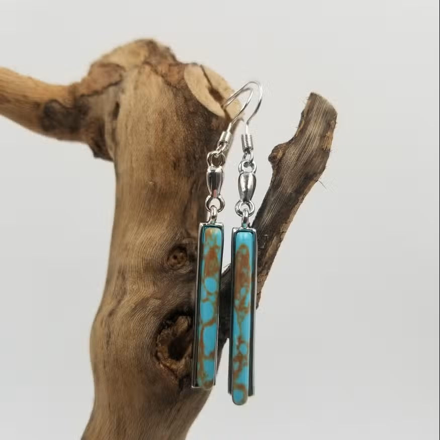 Vintage Turquoise Earrings with Intricate Design | Elegant Accessory for Any Occasion 0