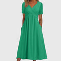 Viola | White Midi Dress with Tummy Control & Flattering A-Line Fit for All-Day Comfort