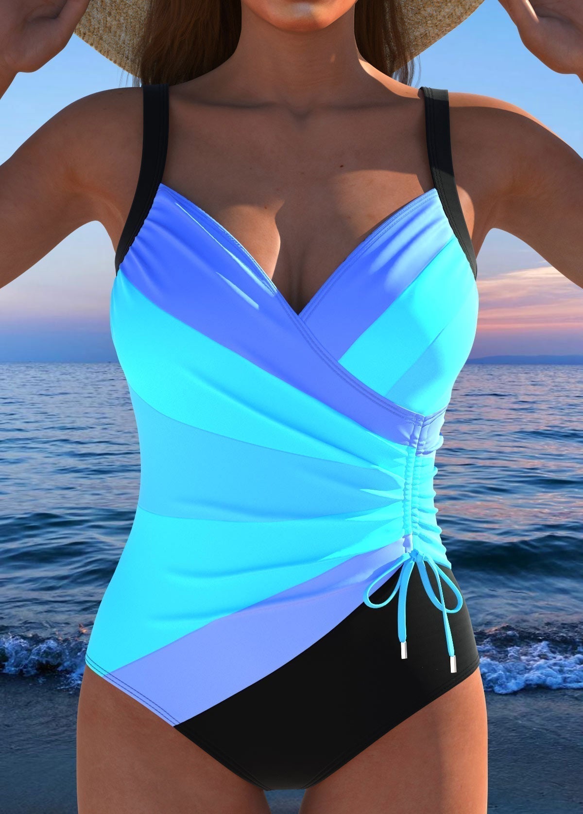 Violette Luxe | Women's Tummy Control Swimsuit with Slimming Design | Elegant Print for Confident Comfort