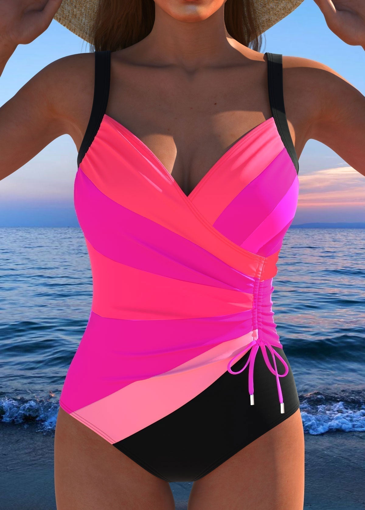 Violette Luxe | Women's Tummy Control Swimsuit with Slimming Design | Elegant Print for Confident Comfort