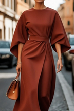 Wendy Collection | Women's Dress with Lantern Sleeves & Adjustable Waist | Elegant Style for Wedding Guests