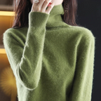 Women's Cashmere Blend Turtleneck Sweater - Chic Black Slim Fit for Stylish Comfort 11