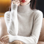 Women's Cashmere Blend Turtleneck Sweater - Chic Black Slim Fit for Stylish Comfort 13