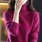 Women's Cashmere Blend Turtleneck Sweater - Chic Black Slim Fit for Stylish Comfort 14