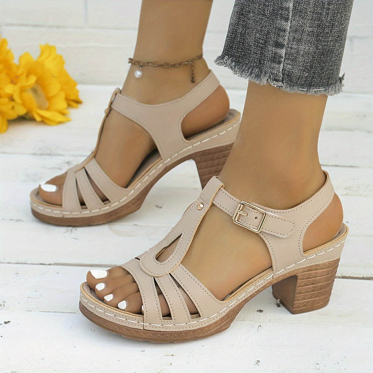 Zuri Collection | Women's Sandals with Adjustable Buckle & Cushioned Footbed | Elegant Design for All-Day Comfort