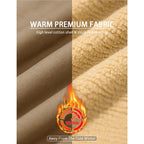 Detail of the cotton shell and thick sherpa fleece lining of the trucker jacket